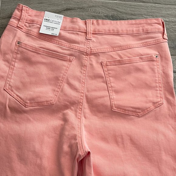 INC pink crop jeans with frayed hem - Picture 7 of 8